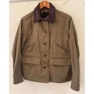 Banana Republic Women's Utility Jacket with Leather Collar, Size S